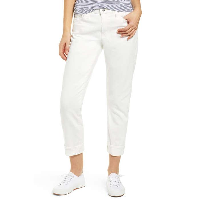 AG The Ex-Boyfriend Crop Slim Jeans In 1 Year Tonal White