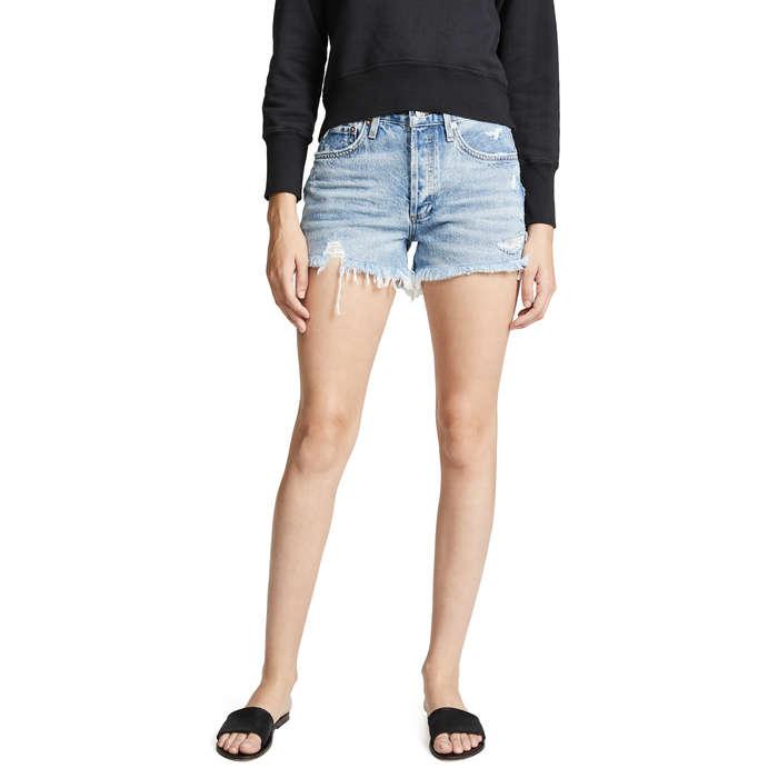 AGOLDE Parker Distressed Denim Shorts