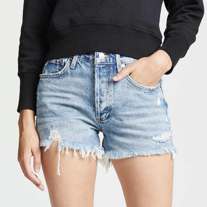 AGOLDE Parker Distressed Denim Shorts