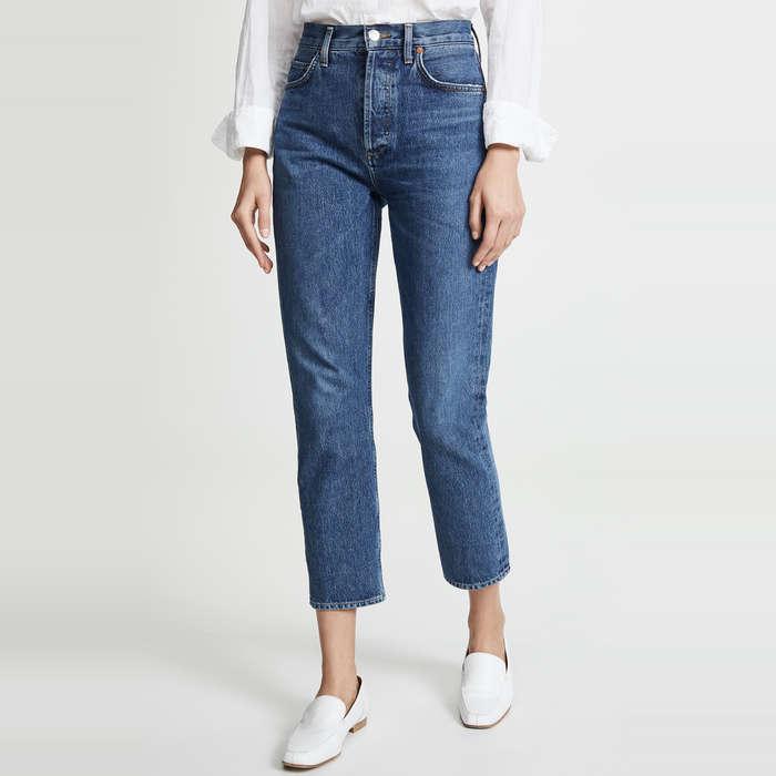 AGOLDE Riley High Rise Straight Crop Jeans