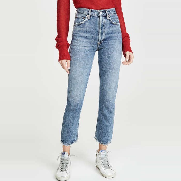 Agolde Riley High Rise Straight Crop Jeans