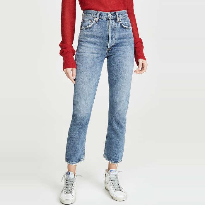 AGOLDE Riley High Rise Straight Crop Jeans