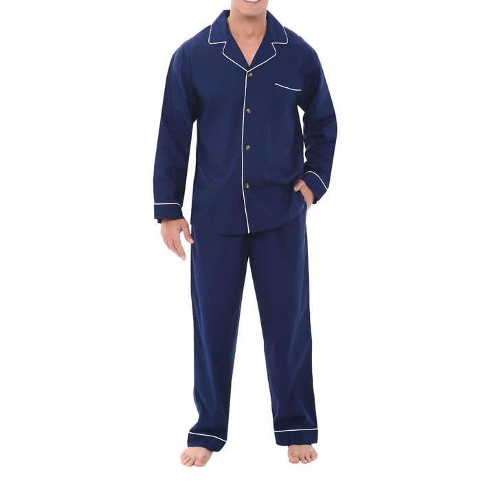 Alexander Del Rossa Cotton Solid Pajamas