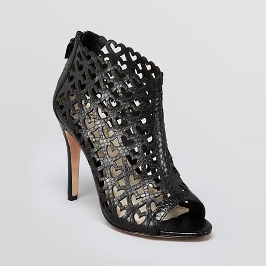 Alice + Olivia Gerri Leather Heart Cutout Ankle Boots