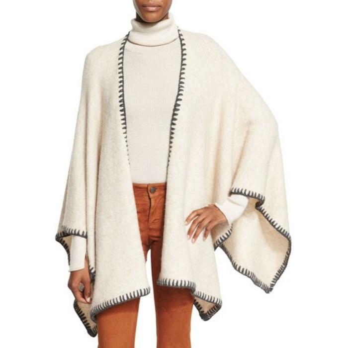 Alice + Olivia Kamala Solid Oversized Poncho