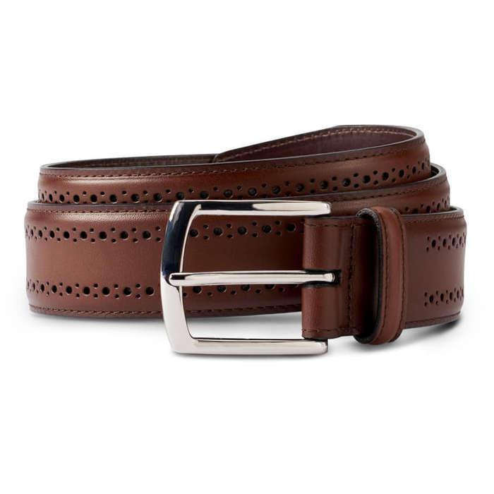 Allen Edmonds Manistee Brogue Leather Belt