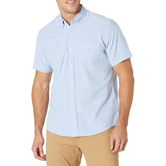 Amazon Essentials Men's Regular-Fit Short-Sleeve Pocket Oxford Shirt