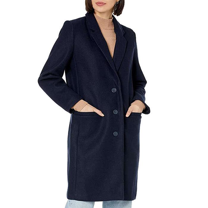 Amazon Essentials Oversized Plush Button-Front Coat