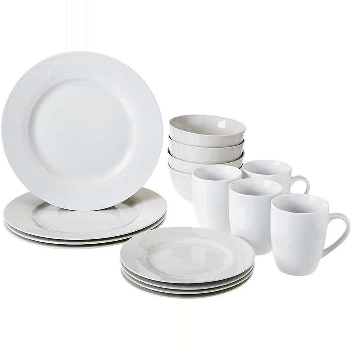 AmazonBasics 16-Piece Kitchen Dinnerware Set