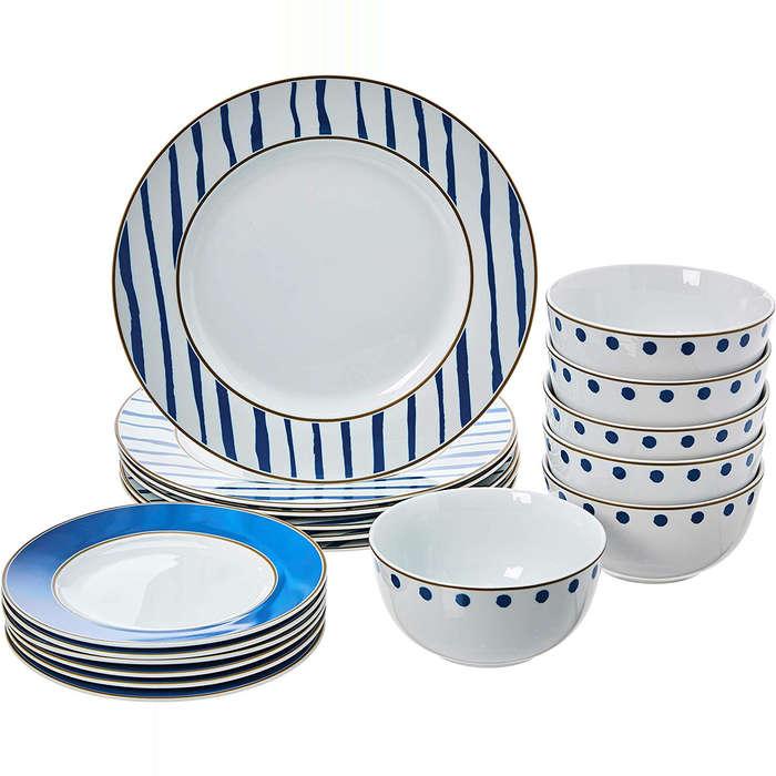 AmazonBasics 18-Piece Kitchen Dinnerware Set