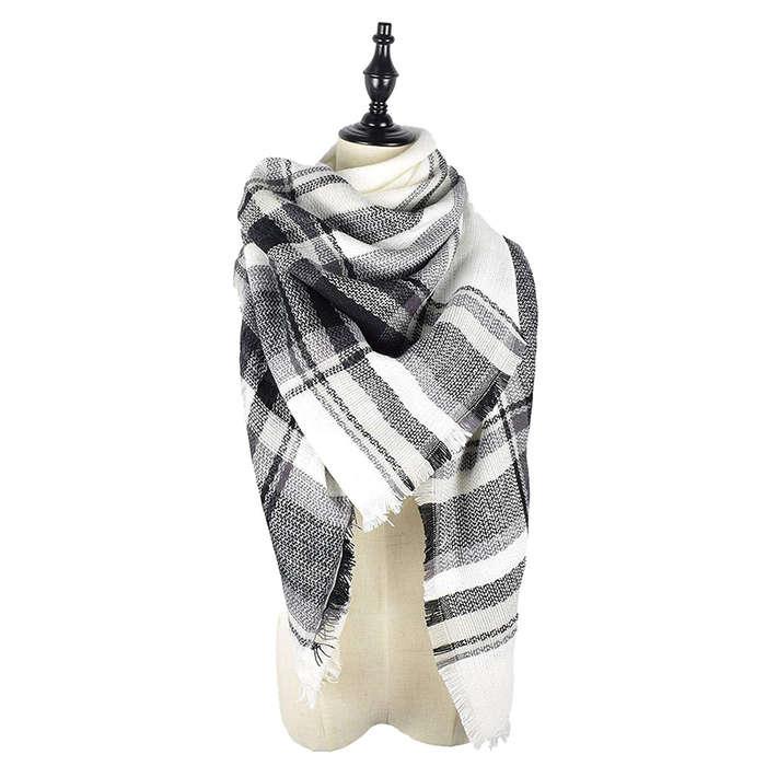 American Trends Classic Tassel Plaid Scarf