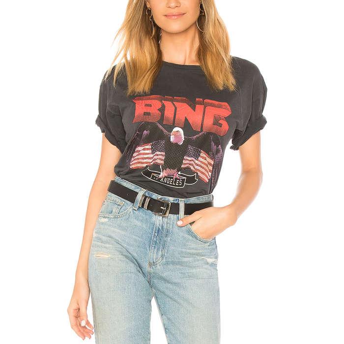 Anine Bing Vintage-Look Bing Tee