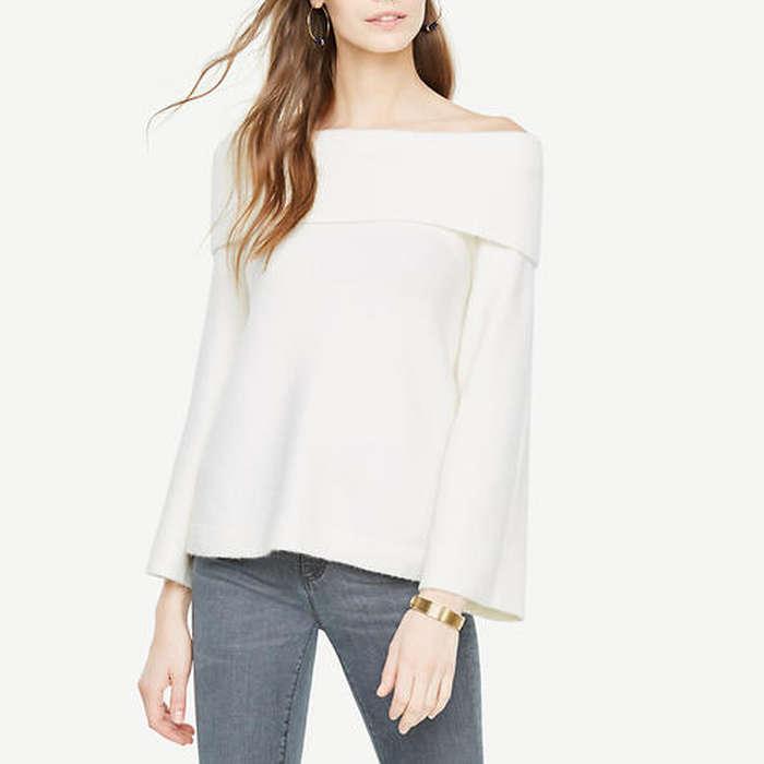 Ann Taylor Off The Shoulder Bell Sleeve Sweater