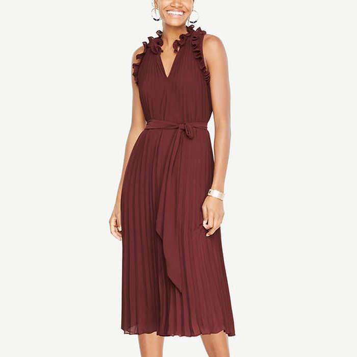 Ann Taylor Pleated Flutter Dress