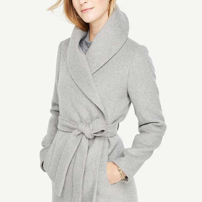 Ann Taylor Shawl Collar Wrap Coat