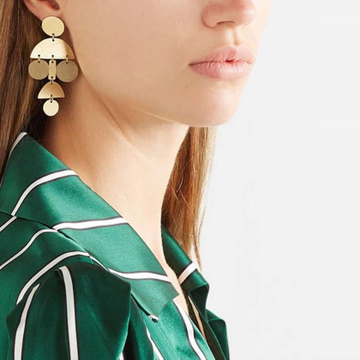 Annie Costello Brown Mini Pompom Earrings