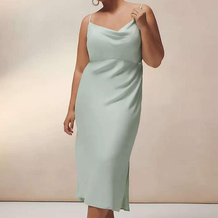 Anthropologie Elyse Bias Slip Midi Dress