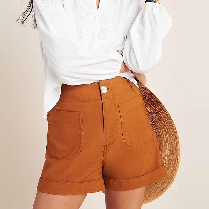 Anthropologie Megan Patch Pocket Shorts