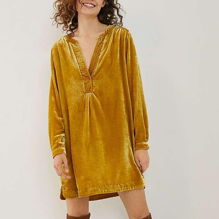 Anthropologie Melody Velvet Tunic Dress