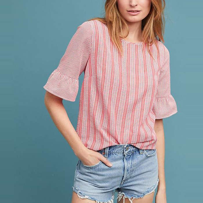 Anthropologie Viana Bell-Sleeved Top