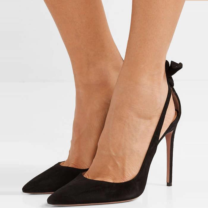 Aquazzura Deneuve 105 Suede Pumps