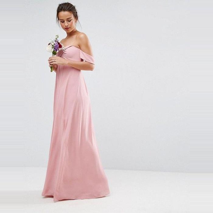 ASOS WEDDING Bandeau Tie Front Maxi Dress