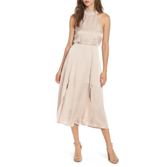 ASTR the Label Satin Midi Dress