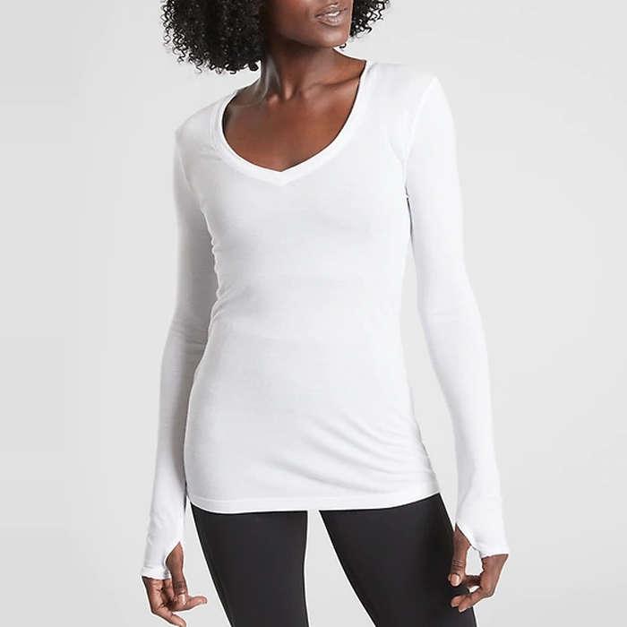 Athleta Cloudlight Rib V Neck Top