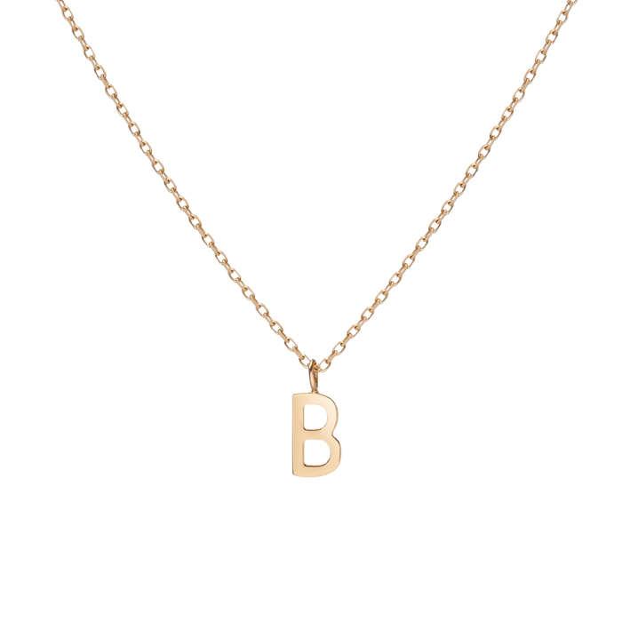 Aurate Mini Gold Letter Charm Pendant