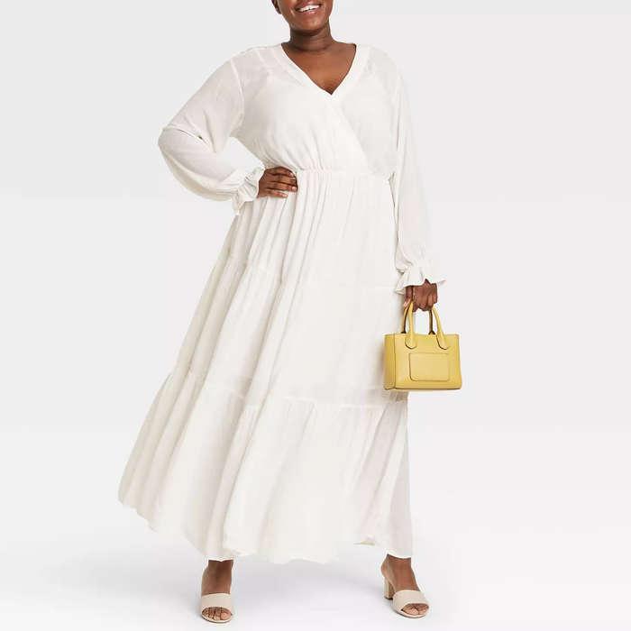 Ava & Viv Plus Size Long Sleeve Tiered Maxi Dress