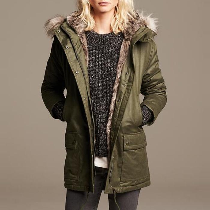 Banana Republic Faux-Fur Trim Parka