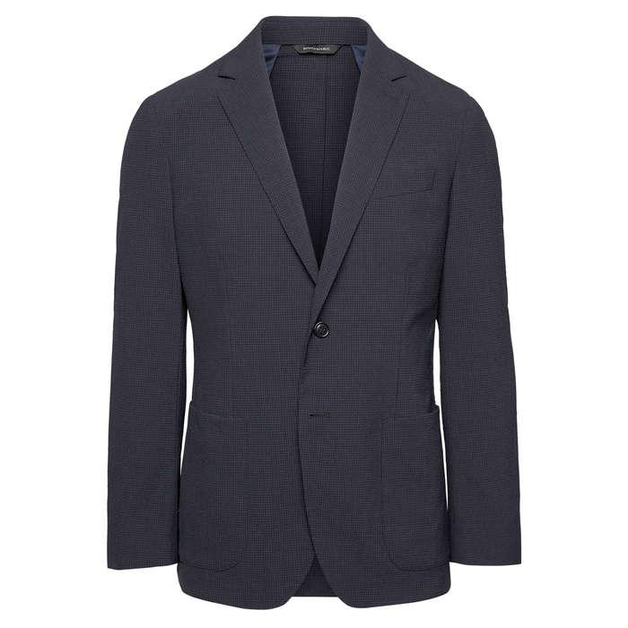 Banana Republic Slim Smart-Weight Performance Wool Blend Seersucker Suit Jacket