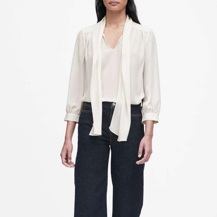 Banana Republic Tie-Neck Blouse