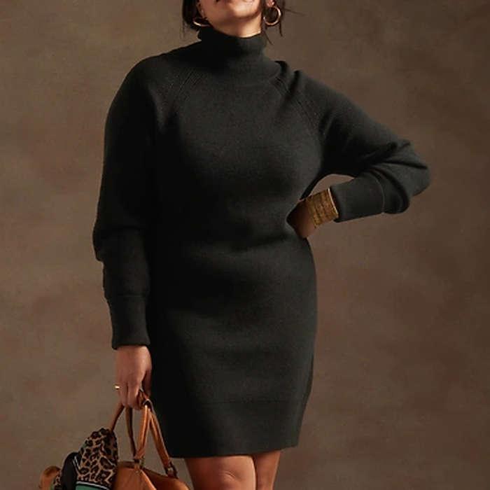 Banana Republic Turtleneck Sweater Dress In Responsible Wool