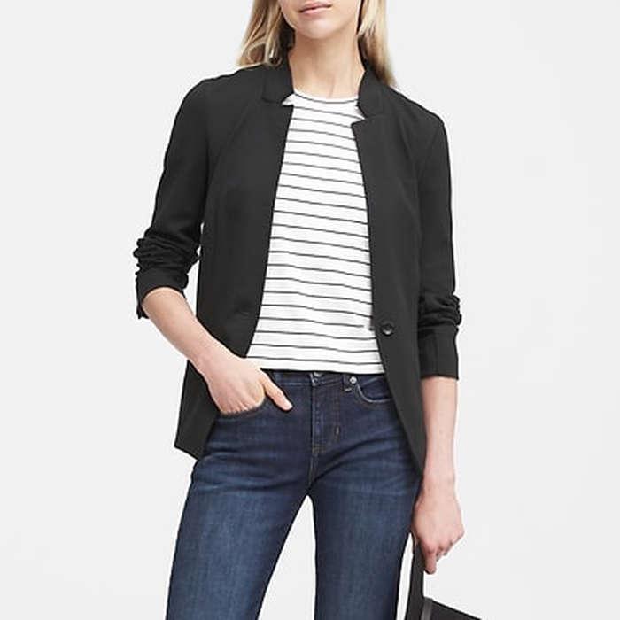 Banana Republic Unstructured Ponte Blazer