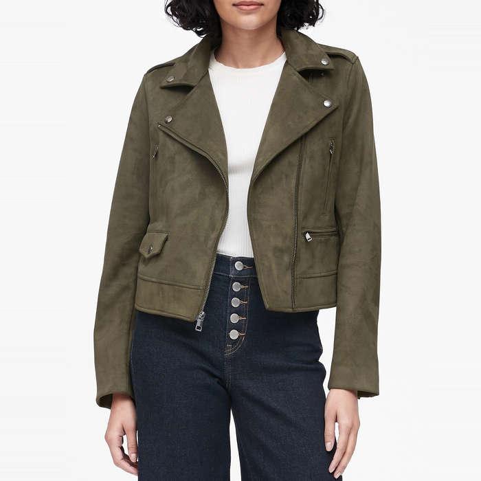 Banana Republic Vegan Suede Moto Jacket