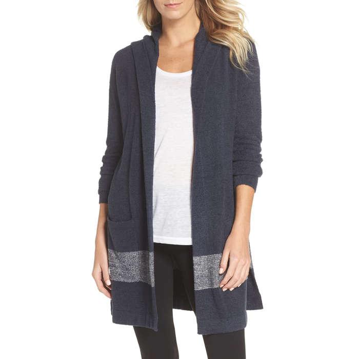 Barefoot Dreams Cozychic Lite Coastal Hooded Cardigan