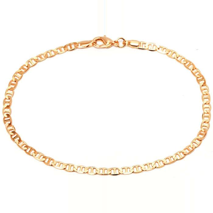 Barzel 18K Gold Plated Flat Marina Link Anklet