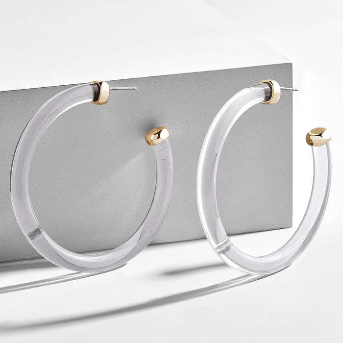 BaubleBar Leia Resin Hoop Earrings