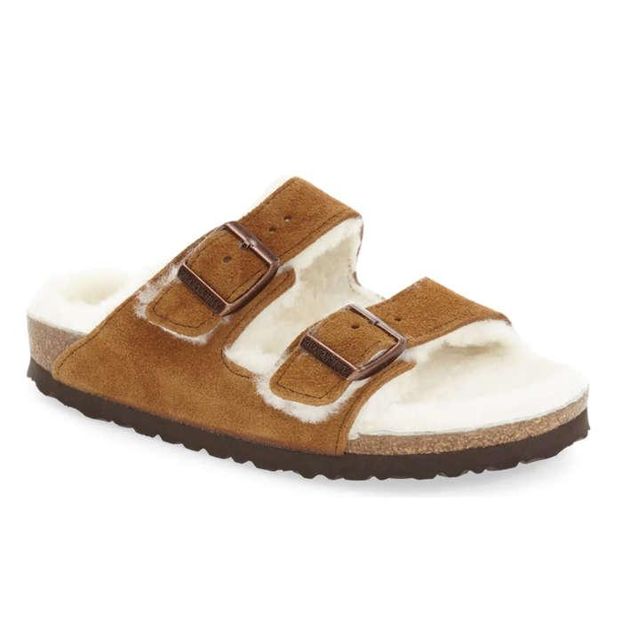 Birkenstock Arizona Genuine Shearling Slide Sandal