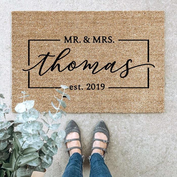 BlackButterflySigns Mr. & Mrs. Doormat