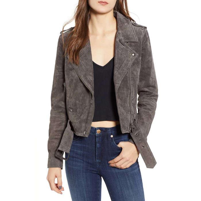 BLANKNYC Morning Suede Moto Jacket