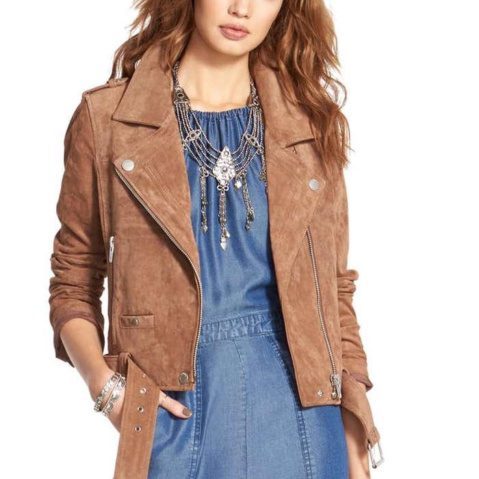 BLANKNYC Morning Suede Moto Jacket