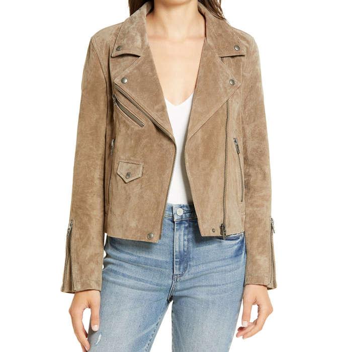 BlankNYC Vital Signs Suede Moto Jacket