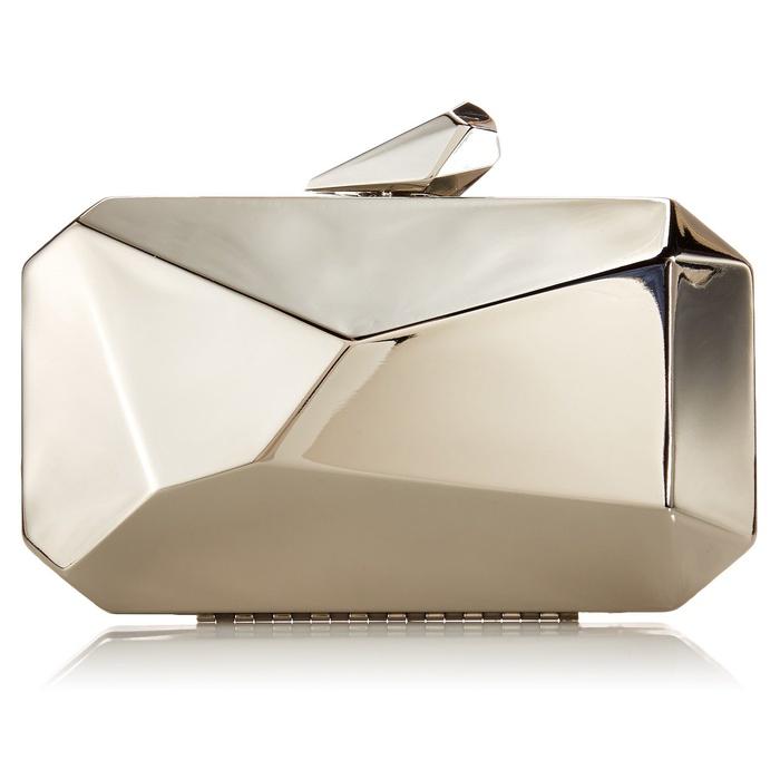 BMC Alloy Metal Abstract Stone Cut Clutch