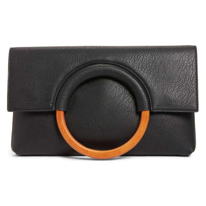 BP Faux Leather Circle Clutch