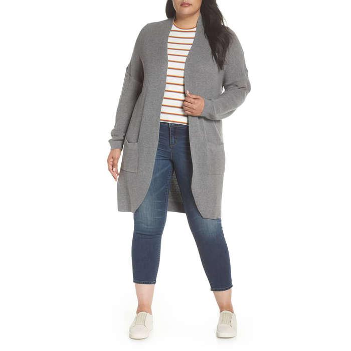 BP. Stitch Curve Hem Cardigan