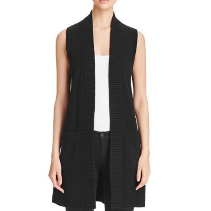 C by Bloomingdale's Long Open Cashmere Vest