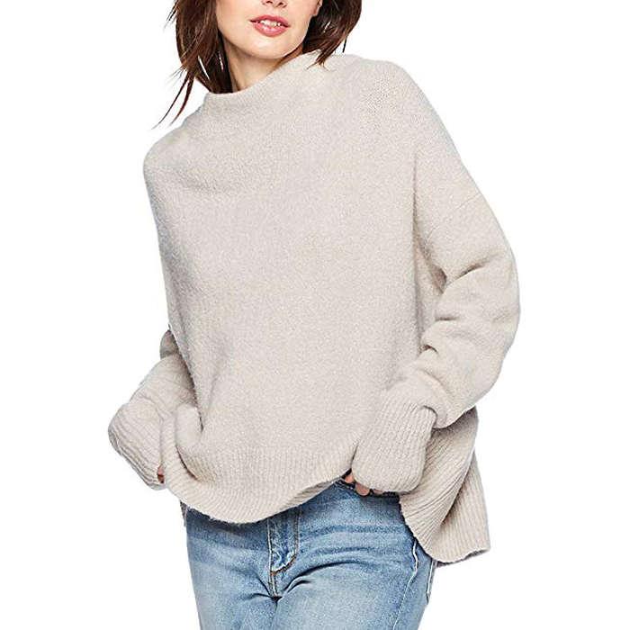 Cable Stitch Mock Neck Cozy Sweater