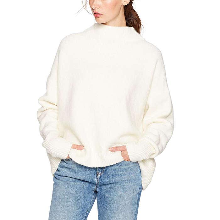 Cable Stitch Mock Neck Cozy Sweater